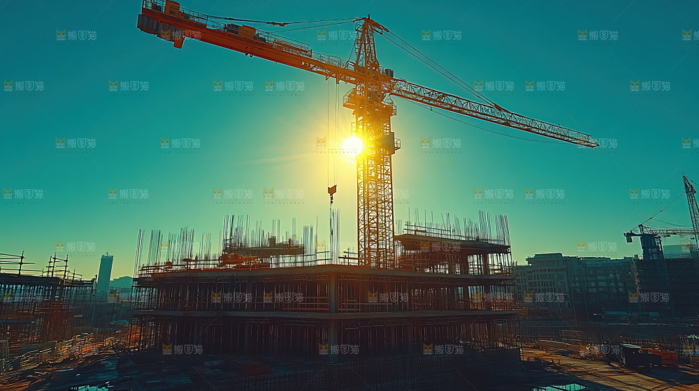 城市建设发展工地工人团队企业概念