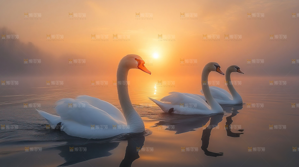飞鸟湿地栖息鸟类生态水域风景