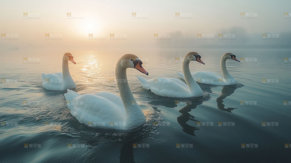飞鸟湿地栖息鸟类生态水域风景