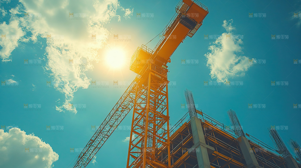 城市建设发展工地工人团队企业概念
