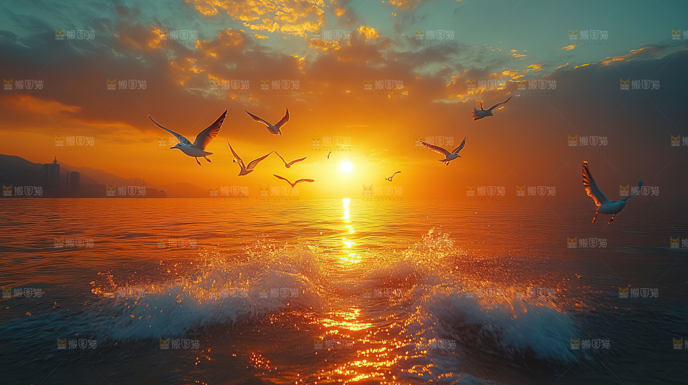 大海 海鸥 纯净 宁静 自然 风景