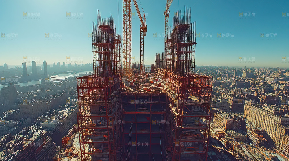 城市建设发展工地工人向上国富民强