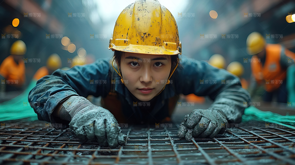 城市建设发展工地工人向上国富民强
