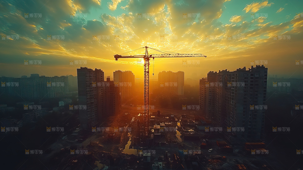 城市建设发展工地工人向上国富民强