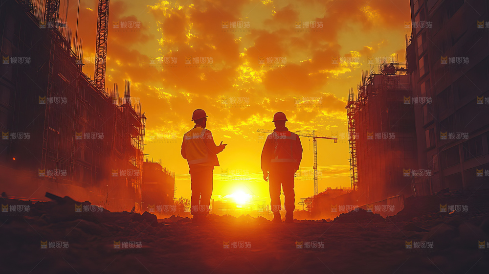 城市建设发展工地工人向上国富民强