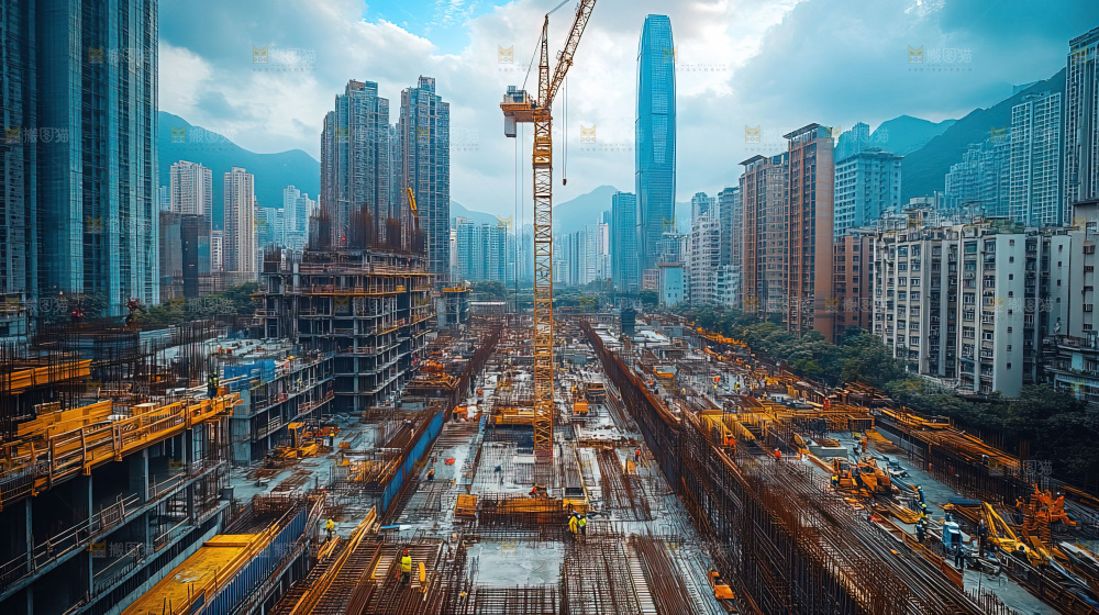 城市建设发展工地工人向上国富民强