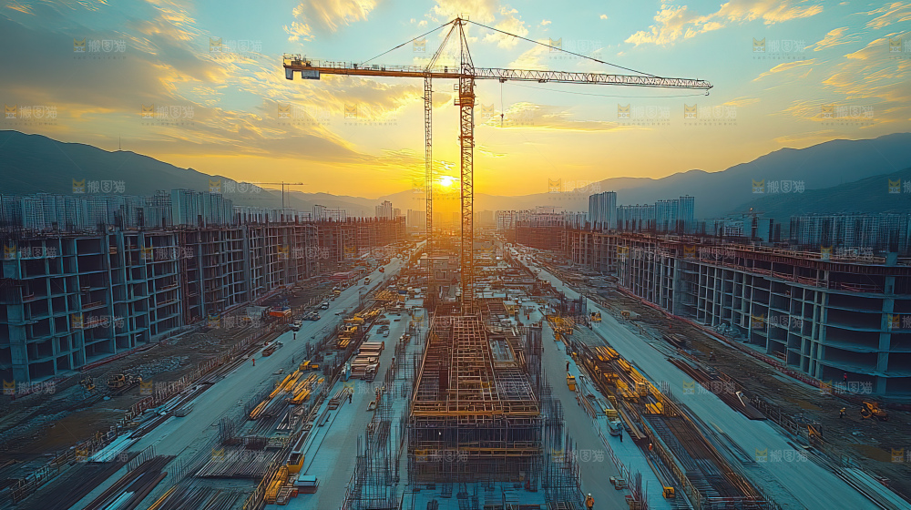 城市建设发展工地工人向上国富民强