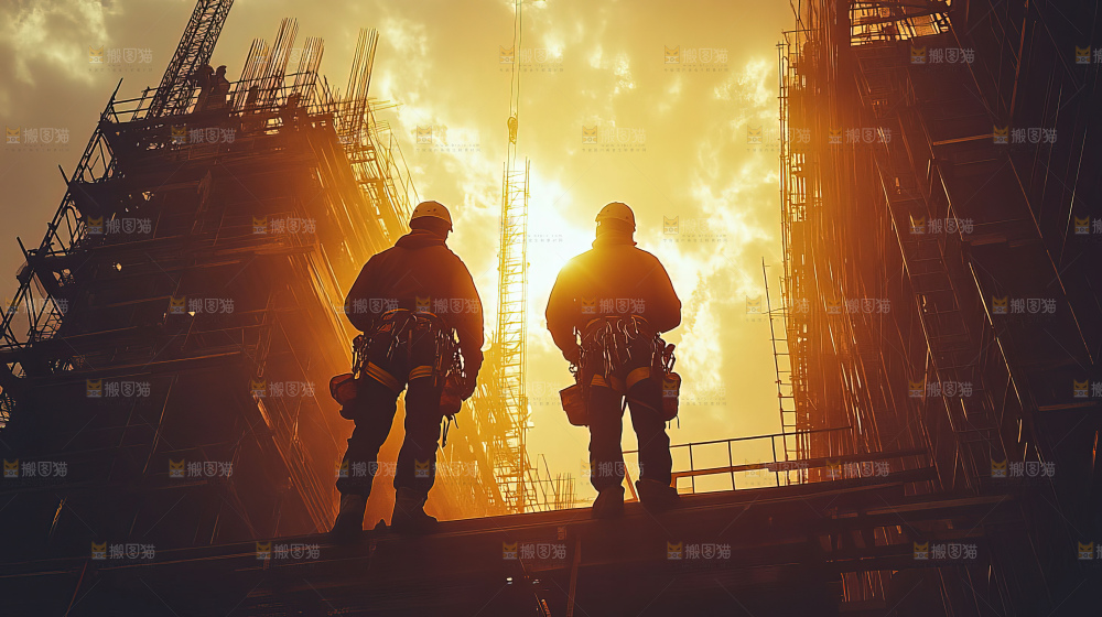城市建设发展工地工人向上国富民强