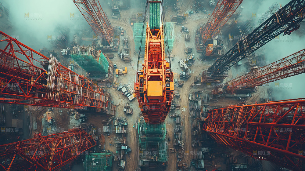 城市建设发展工地工人向上国富民强
