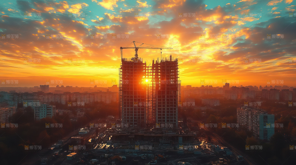 城市建设发展工地工人向上国富民强