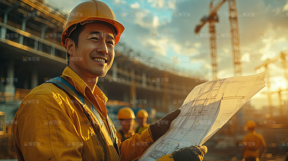 城市建设发展工地工人向上国富民强