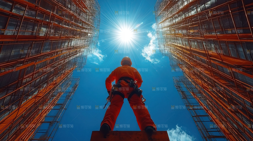 城市建设发展工地工人向上国富民强