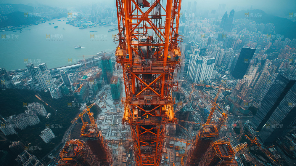 城市建设发展工地工人向上国富民强