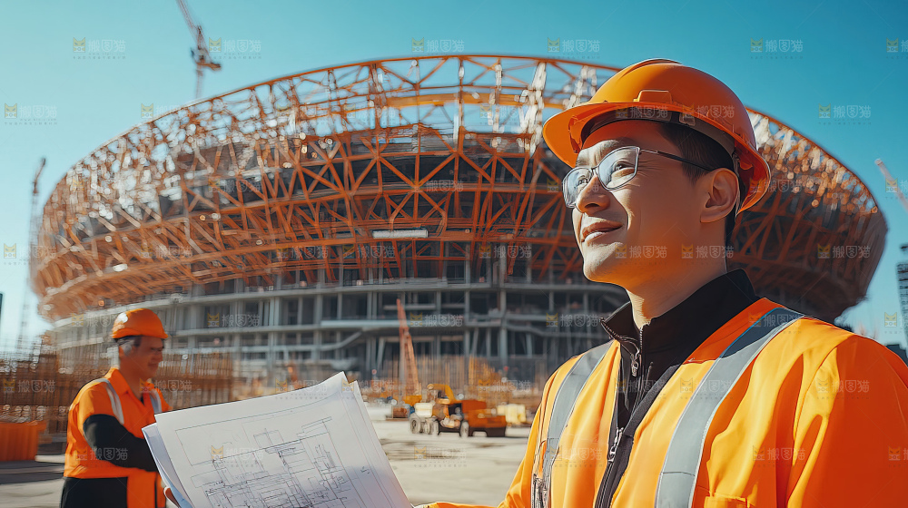 城市建设发展工地工人向上国富民强