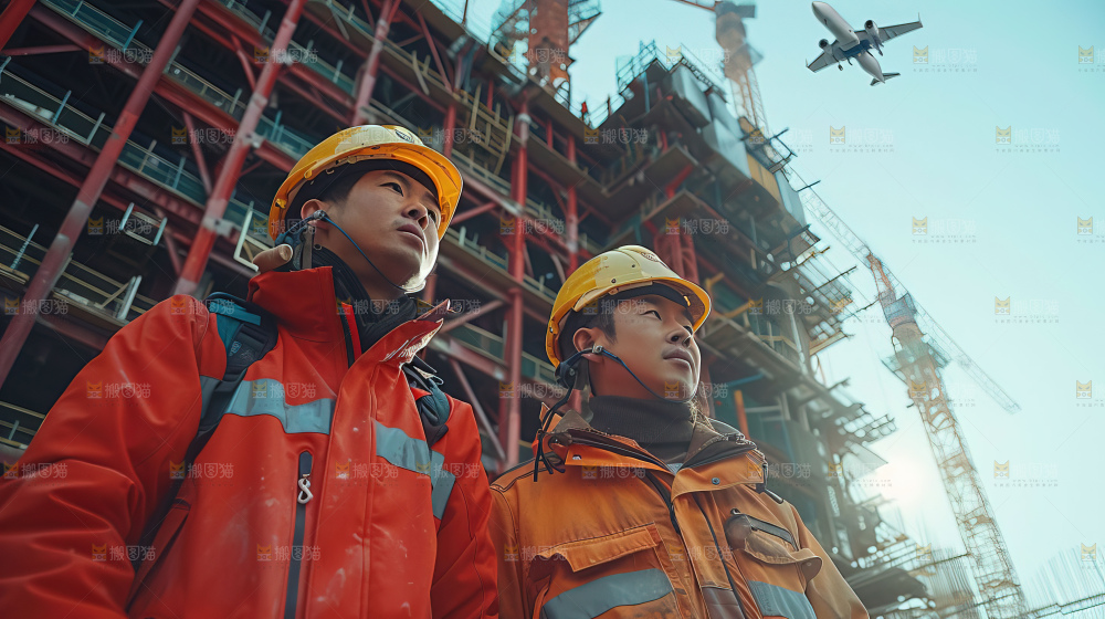 城市建设发展工地工人向上国富民强