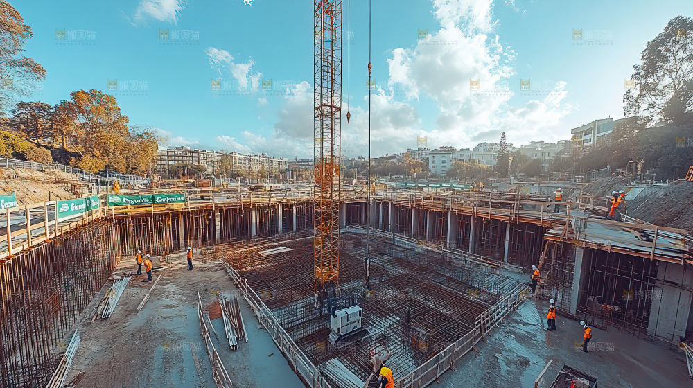 城市建设发展工地工人向上国富民强