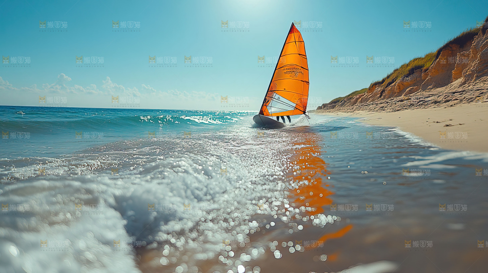 帆船运动海浪波浪激励奋斗拼搏