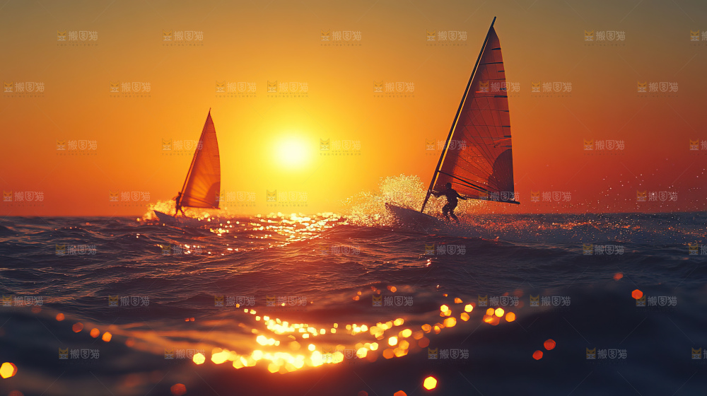 帆船运动海浪波浪激励奋斗拼搏