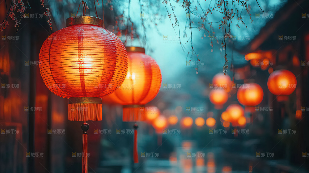中秋素材团圆花灯月饼荷花灯赏月