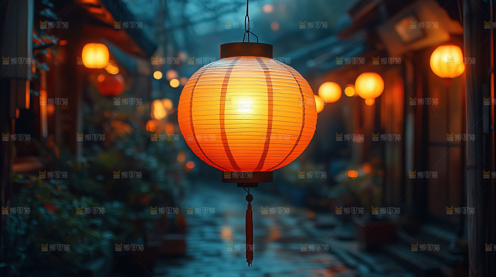 中秋素材团圆花灯月饼荷花灯赏月