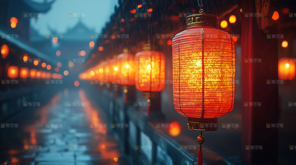 中秋素材团圆花灯月饼荷花灯赏月