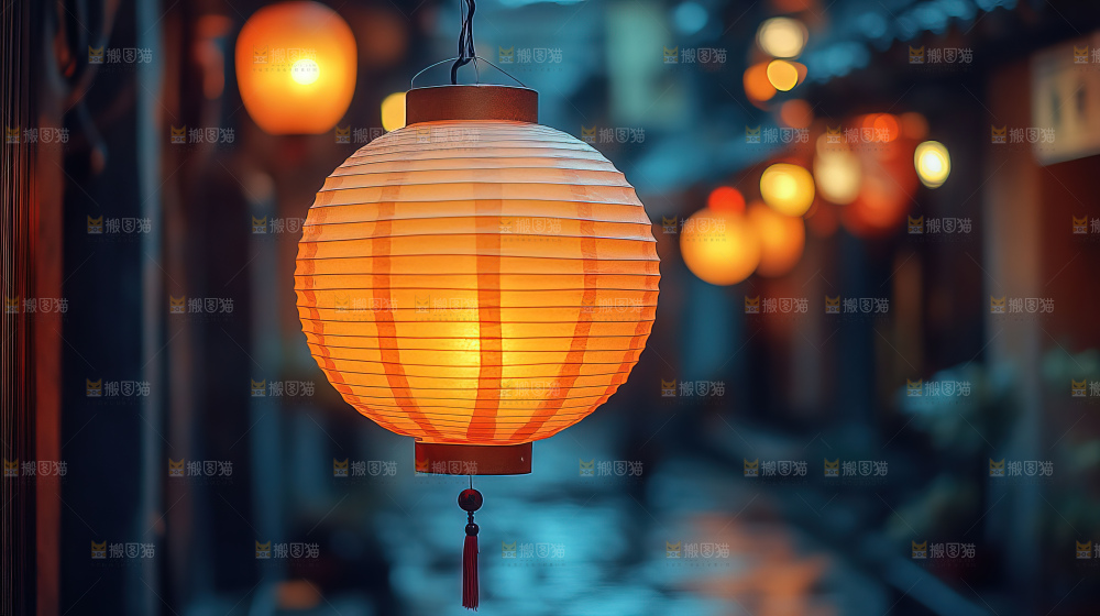 中秋素材团圆花灯月饼荷花灯赏月
