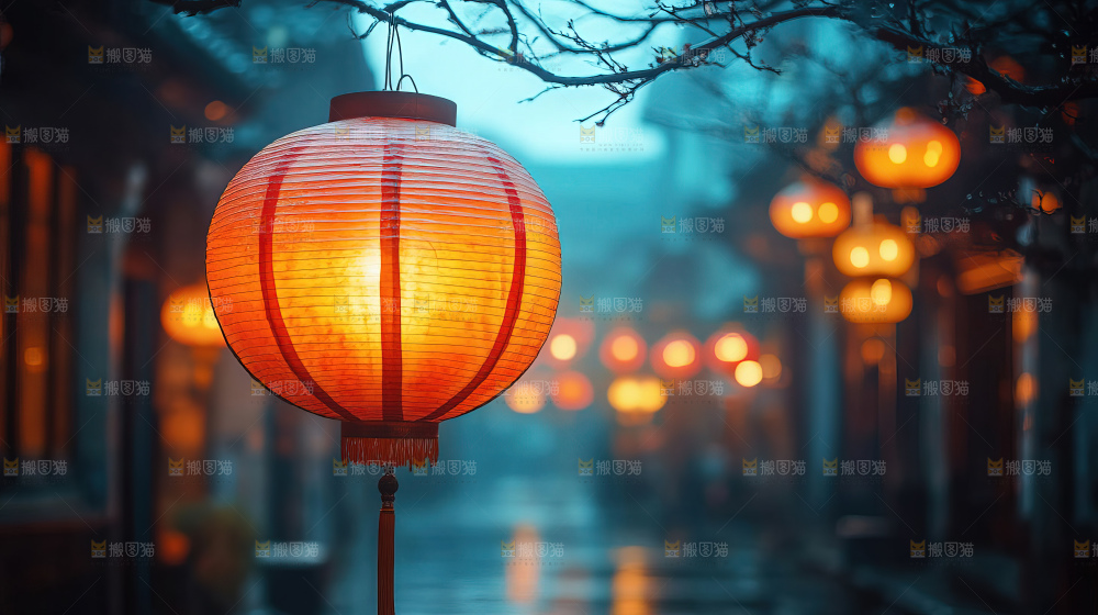 中秋素材团圆花灯月饼荷花灯赏月