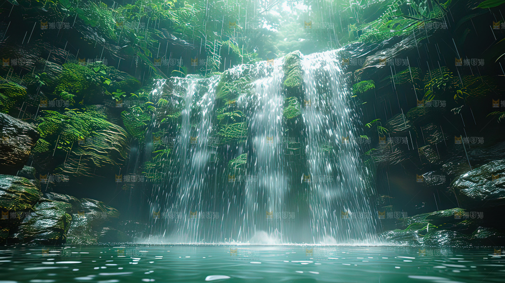 湍急 水流 波涛汹涌向上前行
