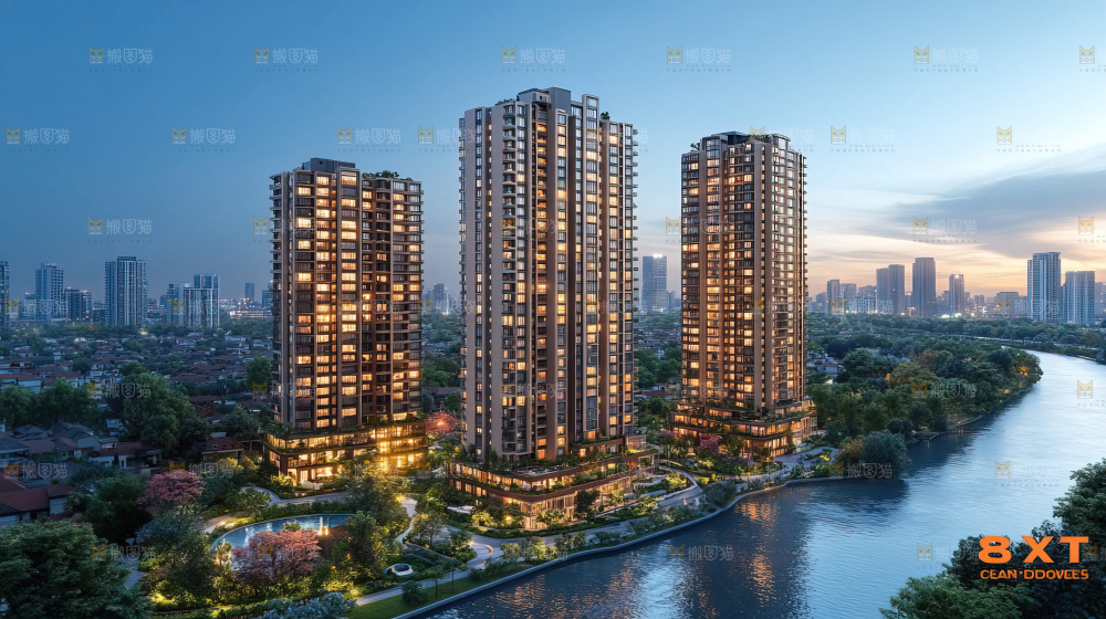 建筑都市风景房地产现代发展
