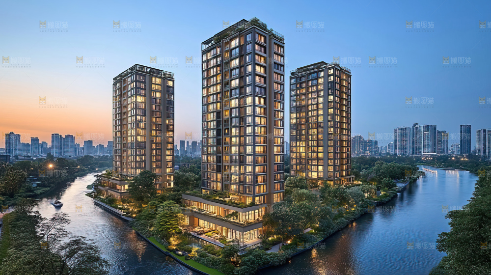 建筑都市风景房地产现代发展