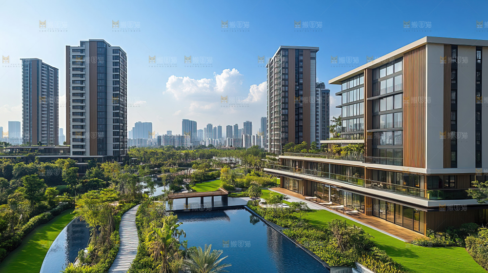建筑都市风景房地产现代发展