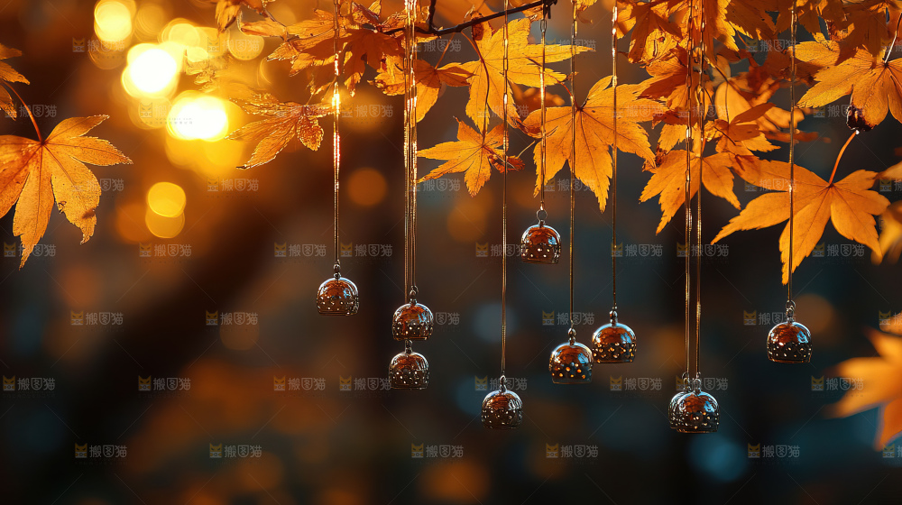 秋日落叶景观场景建筑素材