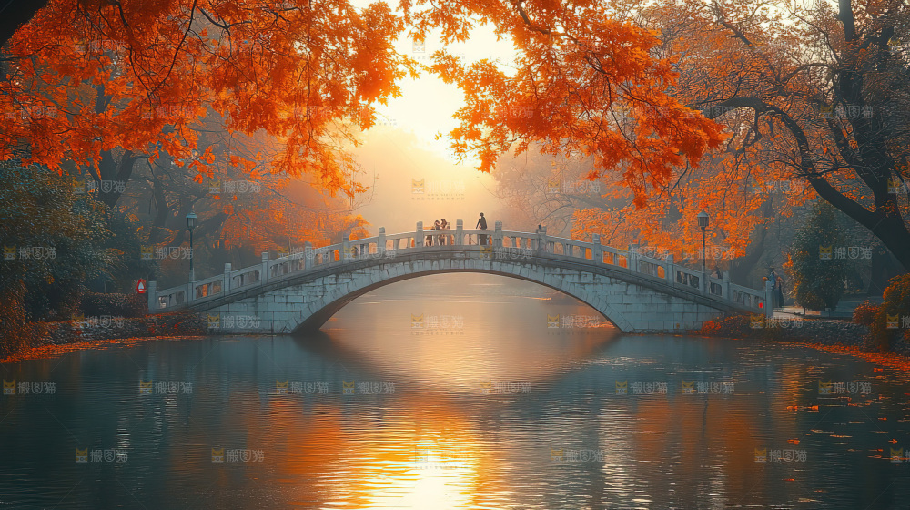 秋日落叶景观场景建筑素材