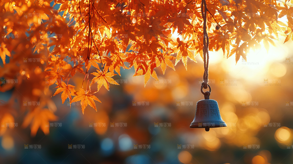 秋日落叶景观场景建筑素材