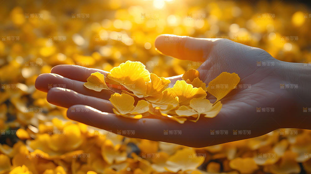 秋日落叶景观场景建筑素材