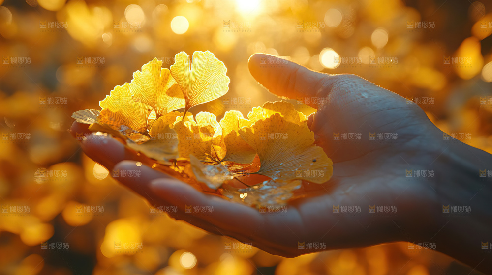 秋日落叶景观场景建筑素材