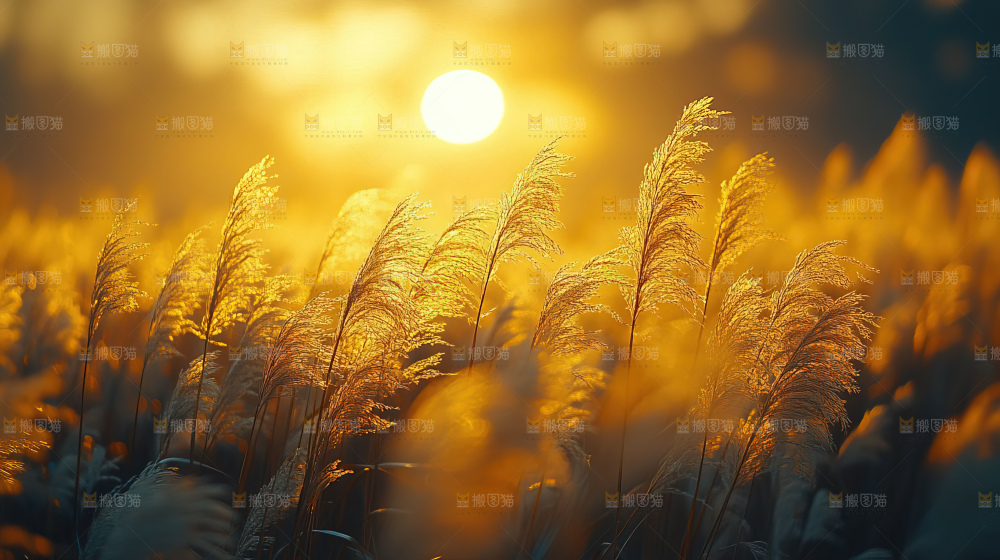 秋日芦苇自然风景合集