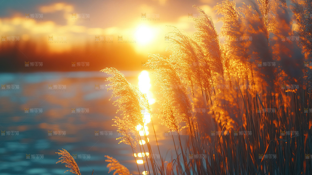 秋日芦苇自然风景合集