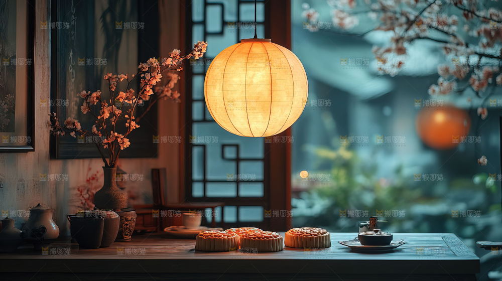 中秋节场景月饼传统文化