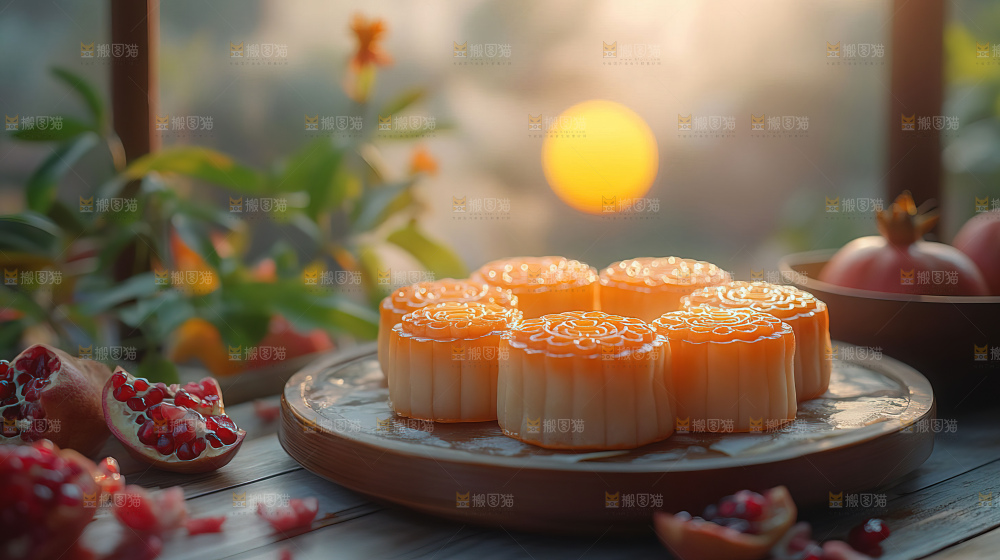 中秋节场景月饼传统文化
