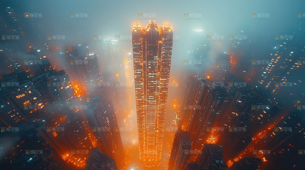 万家灯火城市夜景经济发展