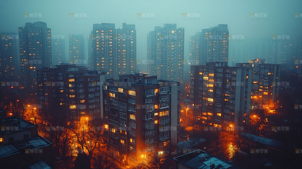 万家灯火城市夜景经济发展