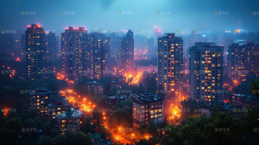 万家灯火城市夜景经济发展