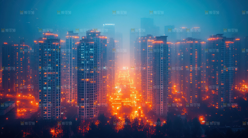 万家灯火城市夜景经济发展