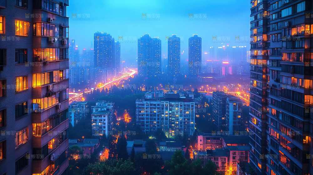 万家灯火城市夜景经济发展
