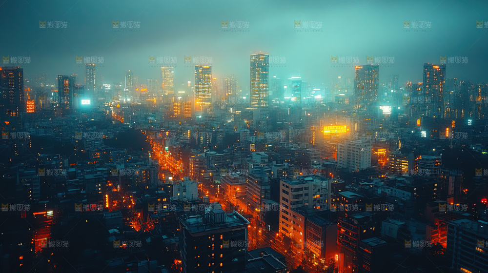 万家灯火城市夜景经济发展