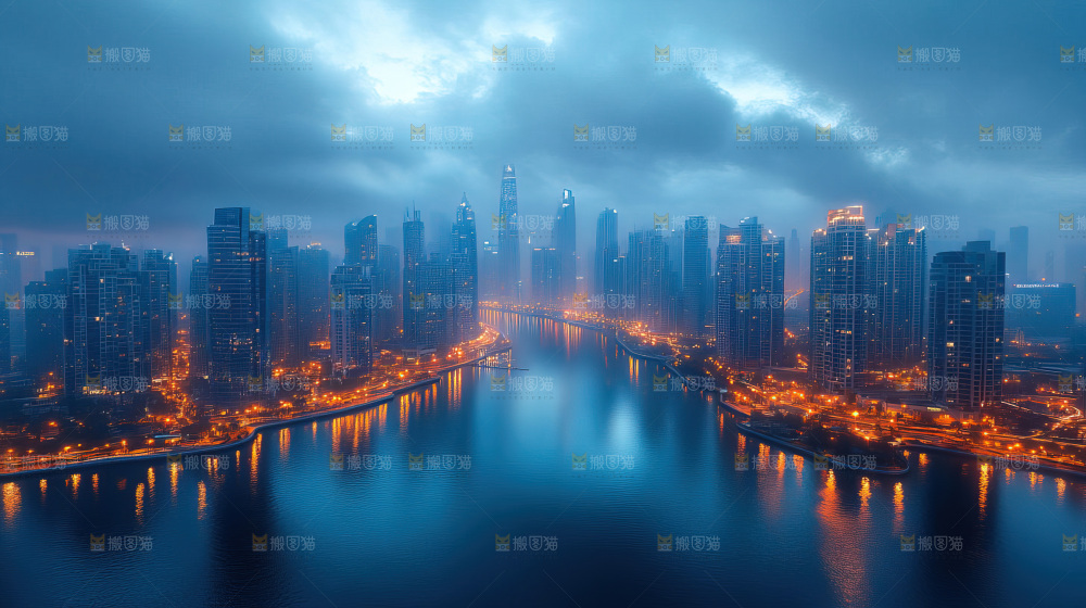 万家灯火城市夜景经济发展