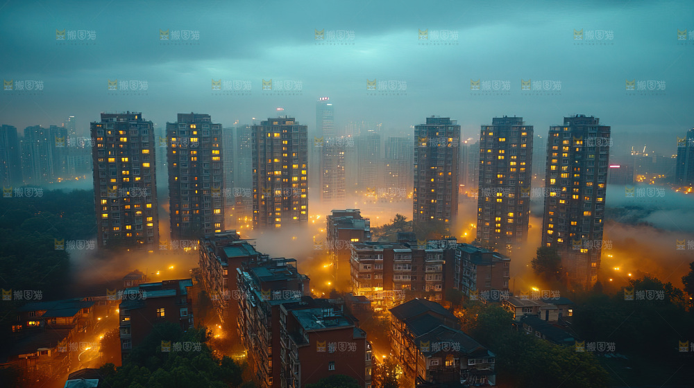 万家灯火城市夜景经济发展