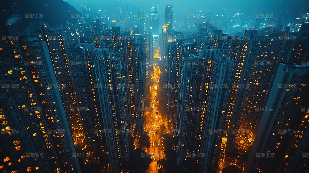 万家灯火城市夜景经济发展