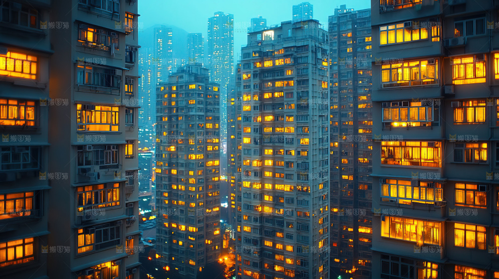 万家灯火城市夜景经济发展